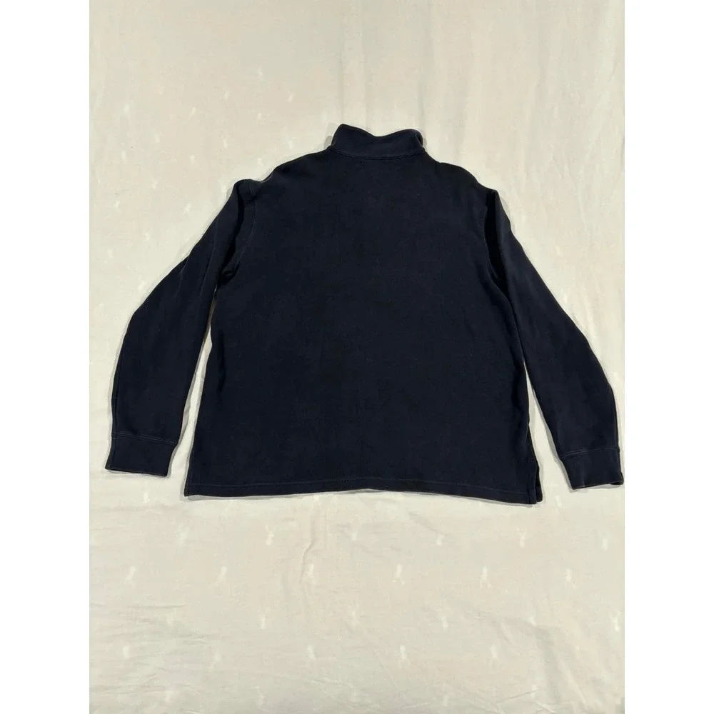 Polo Ralph Lauren Quarter Zip Long Sleeve Pullover Mens Large‎ Navy Cotton